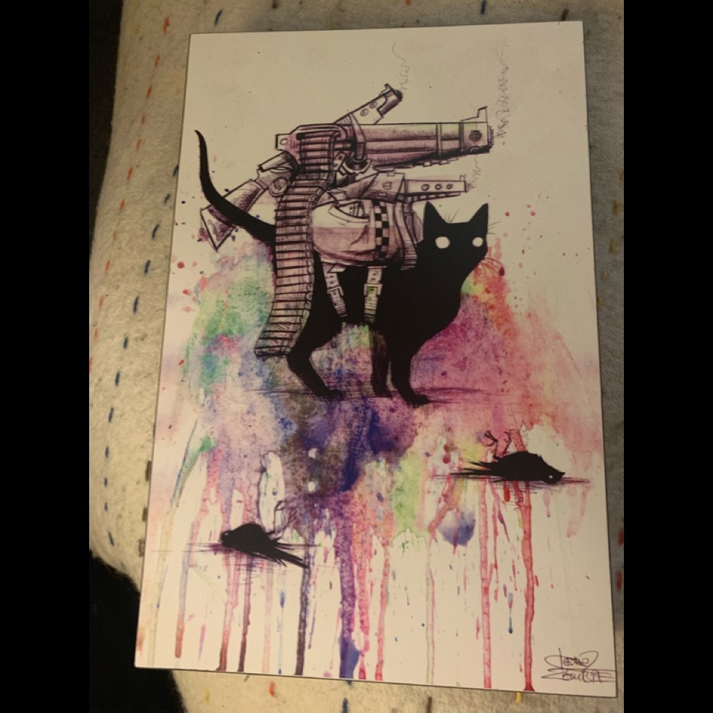 Cat matte print - original art on wood